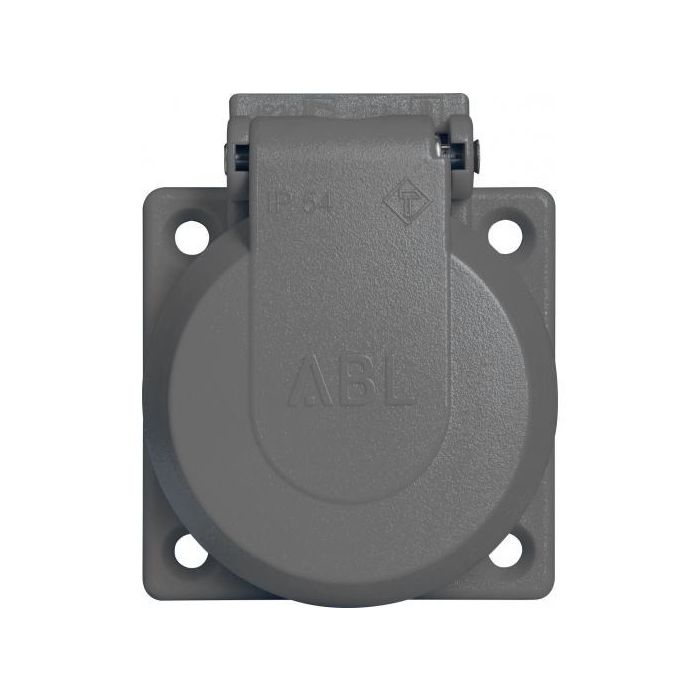 ABL machinecontactdoos met randaarde 1-voudig IP54 50x50 mm - grijs (1661-060) (4011721158488)