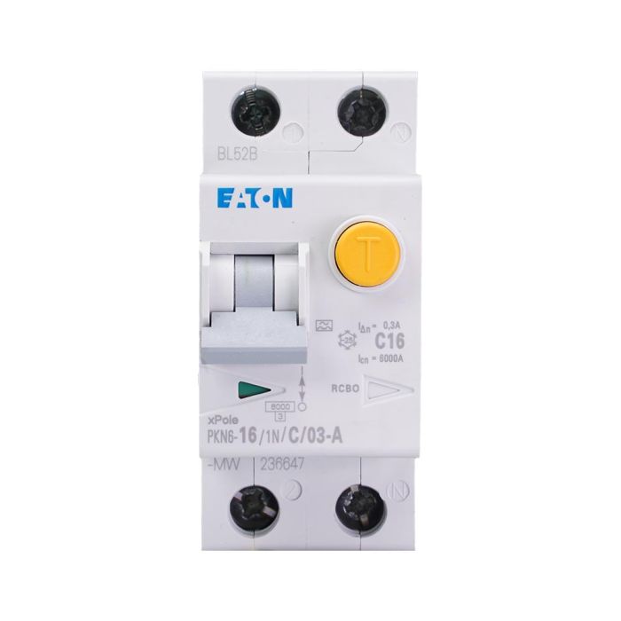 Eaton aardlekautomaat 1-polig+nul 16A C-kar 300mA (236647)