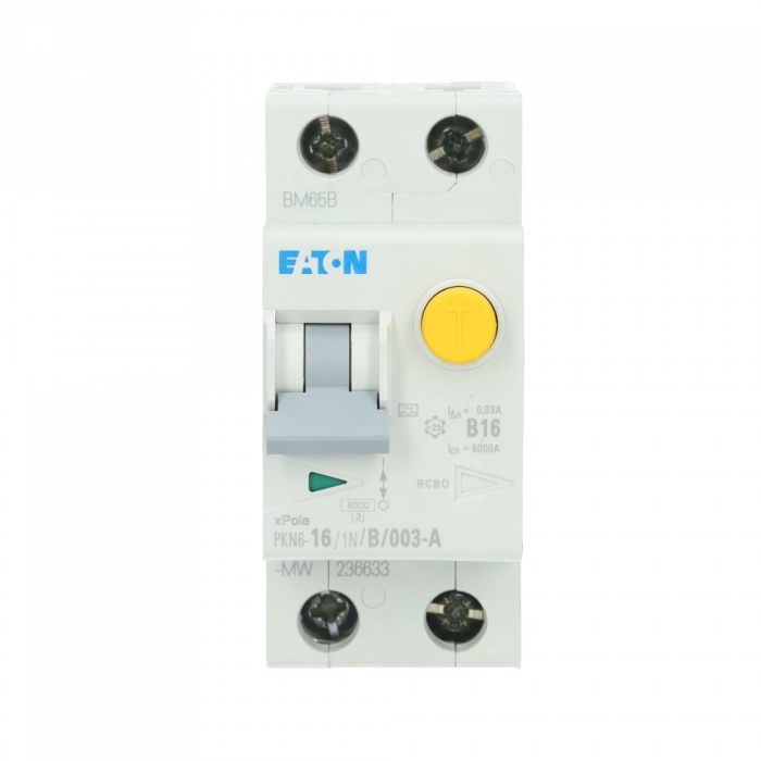 Eaton aardlekautomaat 1-polig+nul 16A B-kar 30mA (236633)