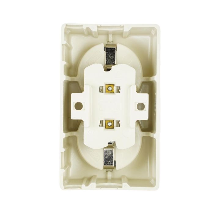 PEHA opbouw stopcontact met randaarde 2 voudig - crème wit (H 6602)