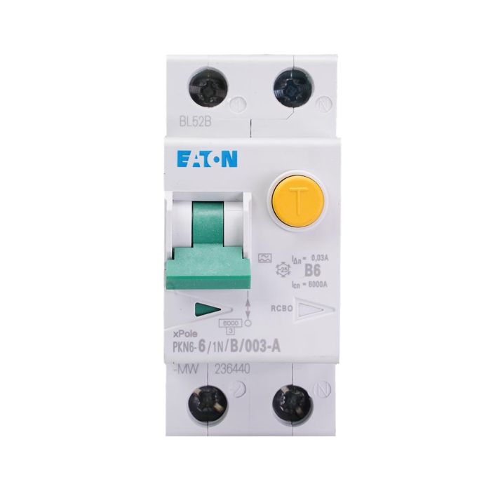 Eaton aardlekautomaat 1-polig+nul 6A B-kar 30mA (236440)