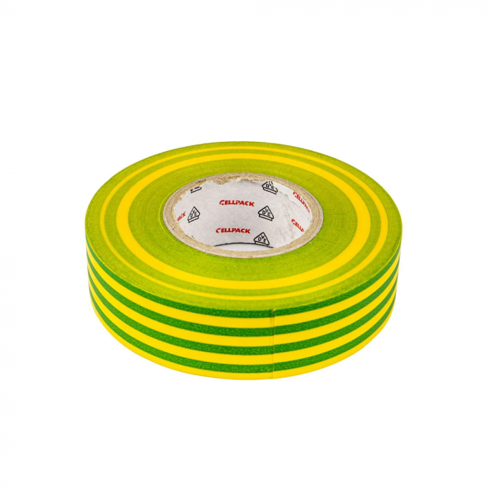 Cellpack isolatietape 9mm x 25 meter groen/geel per rol (145796)