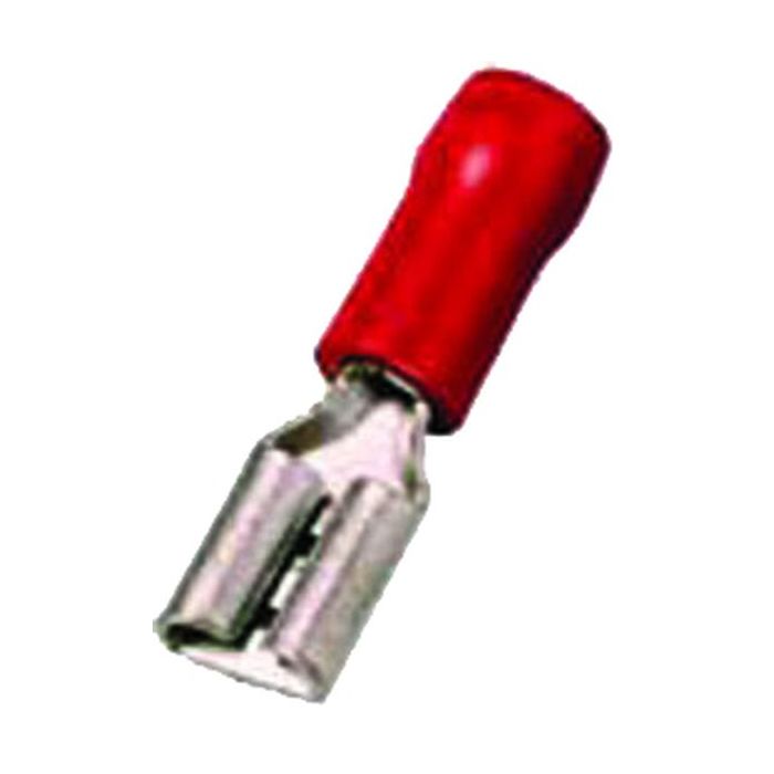 Intercable Q-serie DIN geïsoleerde vlaksteekhuls 0,5-1 mm² 6,3x0,8 messing - rood per 100 stuks (ICIQ168FH)