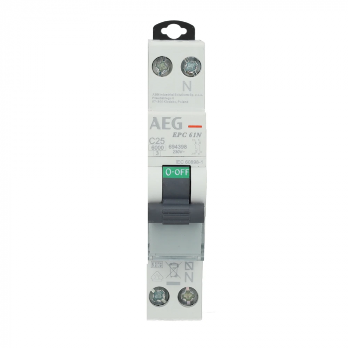 AEG installatieautomaat 1-polig+nul 25A C-kar (694398)