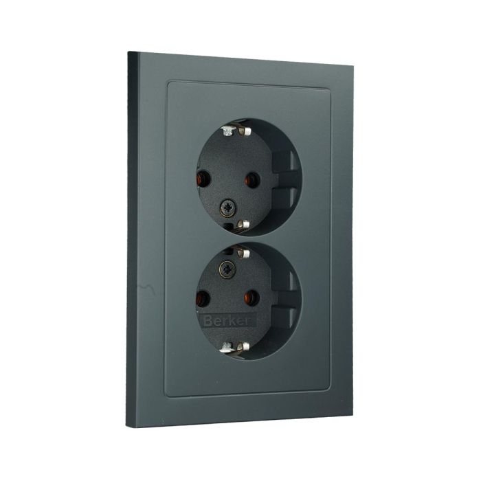 traagheid hoe Classificeren Hager dubbel stopcontact met randaarde en afdekplaat vlak - berker Q.3 antraciet (47726096) | Elektramat traagheid hoe Classificeren Hager dubbel stopcontact met randaarde en afdekplaat vlak - berker Q.3 antraciet (47726096) | Elektramat
