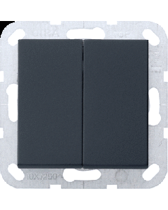 Gira wissel-wisselschakelaar 2-voudige wip - systeem 55 zwart mat (0128005)