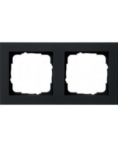 Gira E2 afdekraam 2-voudig - zwart mat (021209)