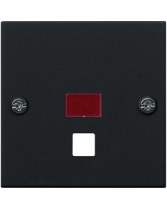 Gira afdekking voor trekschakelaar/-drukcontacten met controlevenster - systeem 55 zwart mat (0638005)