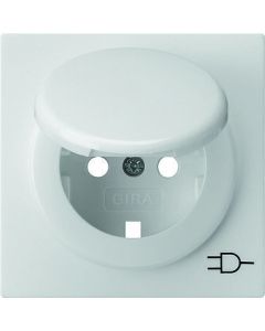 Gira S-color afdekking voor wandcontactdoos met randaarde en klapdeksel zuiver wit (092240)