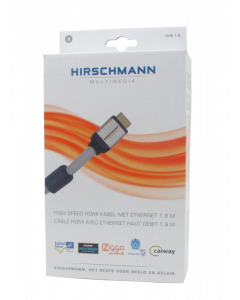 Hirschmann Multimedia HDMI kabel grijs met ethernet met kabelkeur 1.8 meter (695020368)