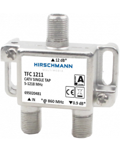 Hirschmann Multimedia TFC 1211 enkelvoudige tap 12dB geschikt tot 1,2 GHZ retourgeschikt