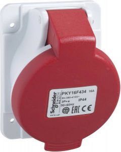 Schneider Electric CEE wandcontactdoos 4-polig 400V 6H 16A IP44 (83109)