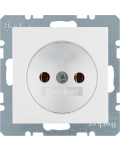 Hager Berker stopcontact zonder randaarde 1 voudig - S.1 polarwit glanzend (6167038989)