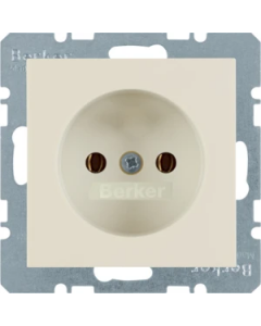 Hager Berker stopcontact zonder randaarde 1 voudig - S.1 crème wit glanzend (6167038982)