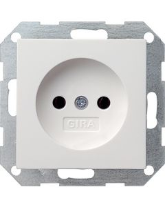 Gira stopcontact zonder randaarde 2-polig 1-voudig - systeem 55 zuiver wit mat (048027)
