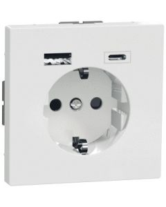 Schneider Electric D life stopcontact met dubbele USB poort A + C - lotuswit (MTN2367-6035)