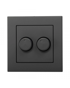 ION industries Faceplate afdekraam dubbele knop t.b.v. duo-dimmer - antraciet mat (80.200.030)