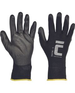 Cerva Bunting Black handschoen latex met PU coating maat 9 (0108000499090VAM)