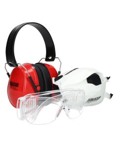 Kreator PBM Premium set met gehoorbeschermer veiligheidsbril en stofmasker 