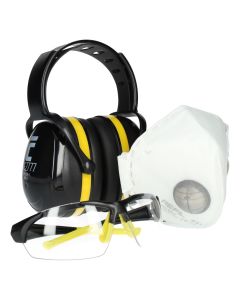 Cerva PBM Premium set met gehoorbeschermer veiligheidsbril en stofmasker