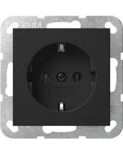 Gira stopcontact met randaarde - systeem 55 zwart mat (4466005)