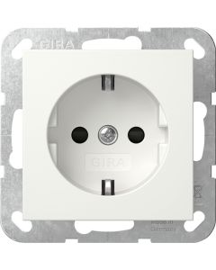 Gira stopcontact kinderbeveiliging met randaarde 1-voudig - systeem 55 zuiver wit glanzend (445303)