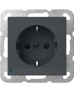 Gira stopcontact randaarde LED-orientatielicht - systeem 55 antraciet (417028)