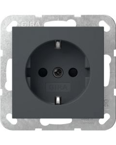 Gira stopcontact met randaarde en aanraakbeveiliging- systeem 55 antraciet (418328)
