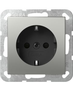 Gira stopcontact met randaarde - systeem 55 edelstaal (4188600)