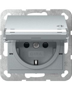 Gira stopcontact met randaarde KD TK + SH - 55system aluminium (455726)