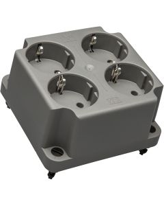 ABB Installatiedozen en -kasten deksel 3640 met 4-voudig stopcontact - grijs gerecycled kunststof (3640W4 S)