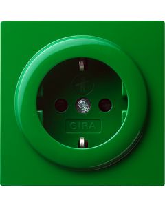 Gira S-color wandcontacdoos met randaarde en shutter groen