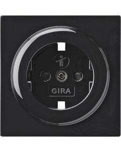 Gira S-color afdekking voor wandcontactdoos met randaarde en shutter zwart