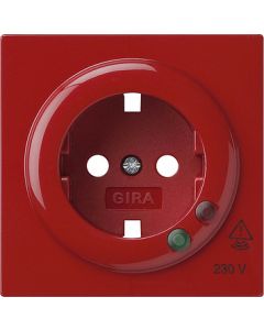 Gira S-color afdekking voor wandcontactdoos met randaarde en overspanningsbeveiliging rood