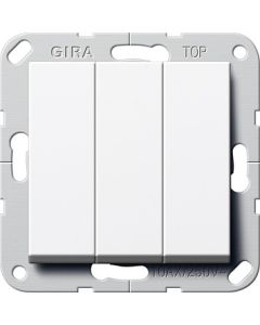 Gira wipdrukcontact 3-voudig - systeem 55 zuiver wit glanzend (284403)