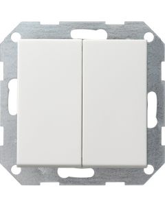 Gira drukvlakschakelaar wisselschakelaar rechtstaand 2-voudig - systeem 55 zuiver wit mat (286127)