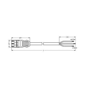 Wago 771-9993/216-202 KABEL MALE-OPEN 2M 3X1 5MM2 HV