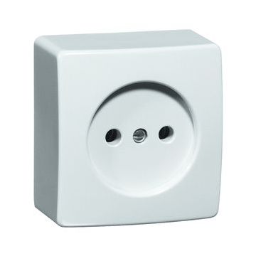 PEHA opbouw wandcontactdoos enkelvoudig zonder randaarde 16A 250V - zuiver wit (H 1900.02 V)