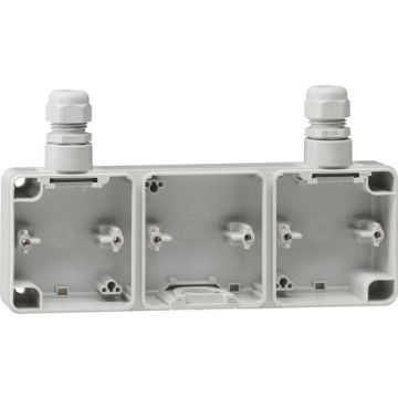 Gira Behuizingonderdeel 3-voudig 2xM20 SW opbouw grijs