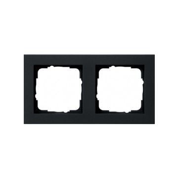 Gira E2 afdekraam 2-voudig - zwart mat (021209)