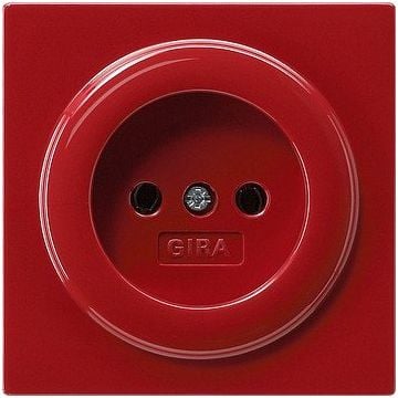Gira S-color wandcontactdoos zonder randaarde rood