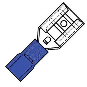 KLEMKO geïsoleerde vlakstekerhuls 6,3x0,8 mm voor 1,5-2,5 mm², PVC blauw per 100 stuks (100460)