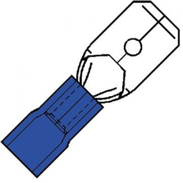 KLEMKO geïsoleerde vlaksteker 6,3x0,8 mm voor 1,5-2,5 mm² PVC - blauw per 100 stuks (100480)