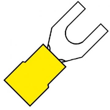 KLEMKO geïsoleerde vorkkabelschoen M5 voor 4,0-6,0 mm² PVC - geel per 100 stuks (101110)