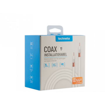 Technetix Coaxkabel 10m wit