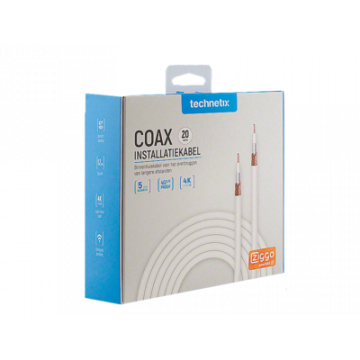 Technetix Coaxkabel 20m wit