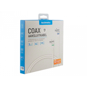 Technetix Coaxkabel IEC male/female 1.5M wit