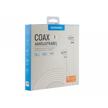 Technetix Coaxkabel IEC male/female 5M wit