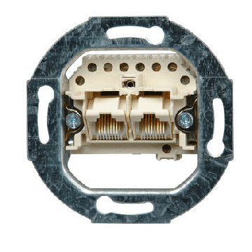 Kopp sokkel inbouw uae voor telefoon en data techniek isdn rj11 en rj45