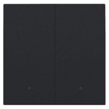 Niko afwerkingsset met lens voor 2-voudige elektronische schakelaar of drukknop - Niko Intense Control Matt Black (161-32004)